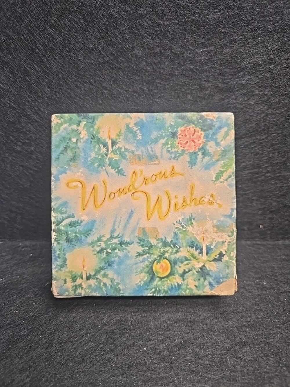 Vintage Christmas Gift Box 4.5" "Wondrous Wishes"